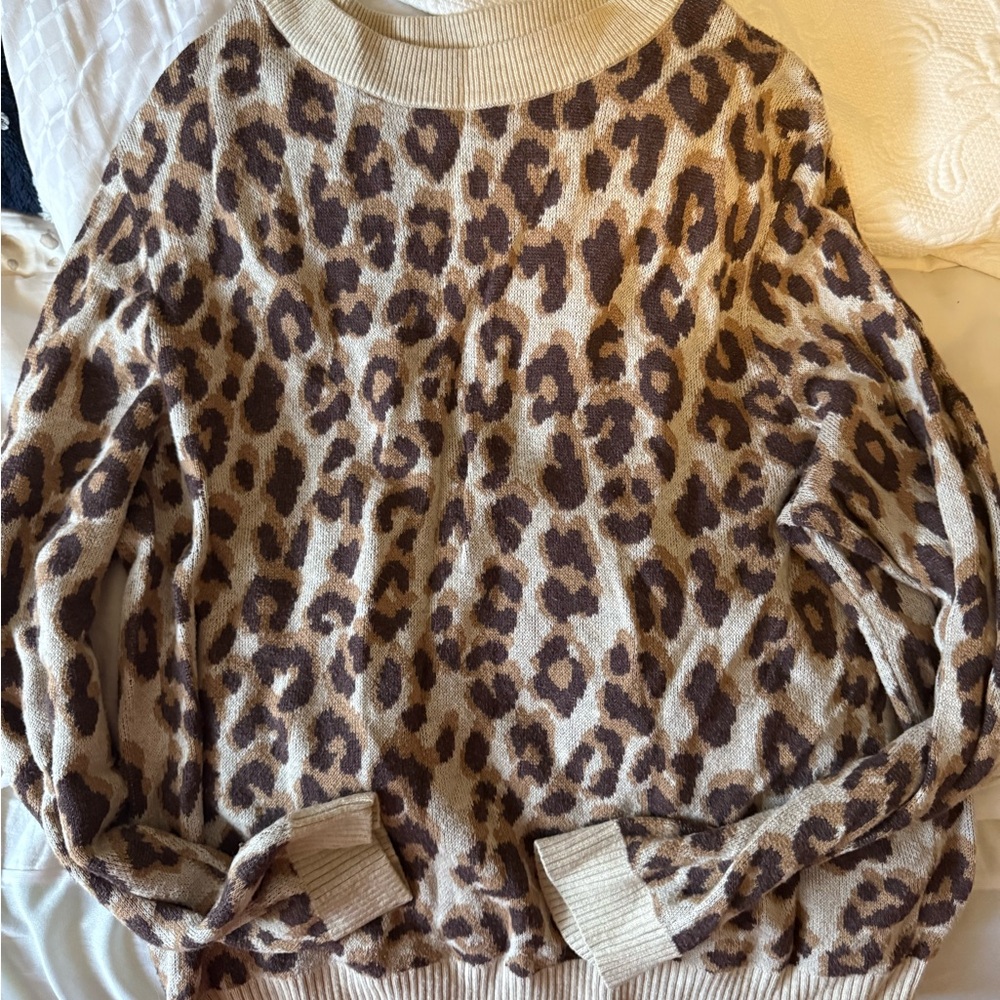 a new day Brown Leopard Print Women's Sweater